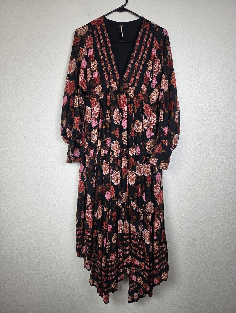 Free People Floral Viscose Midi Dress Medium